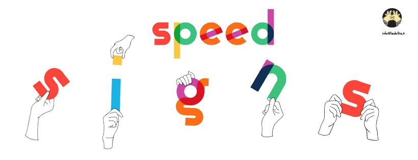 Logo di speed signs, mani che reggono le lettere che compongono il nome.